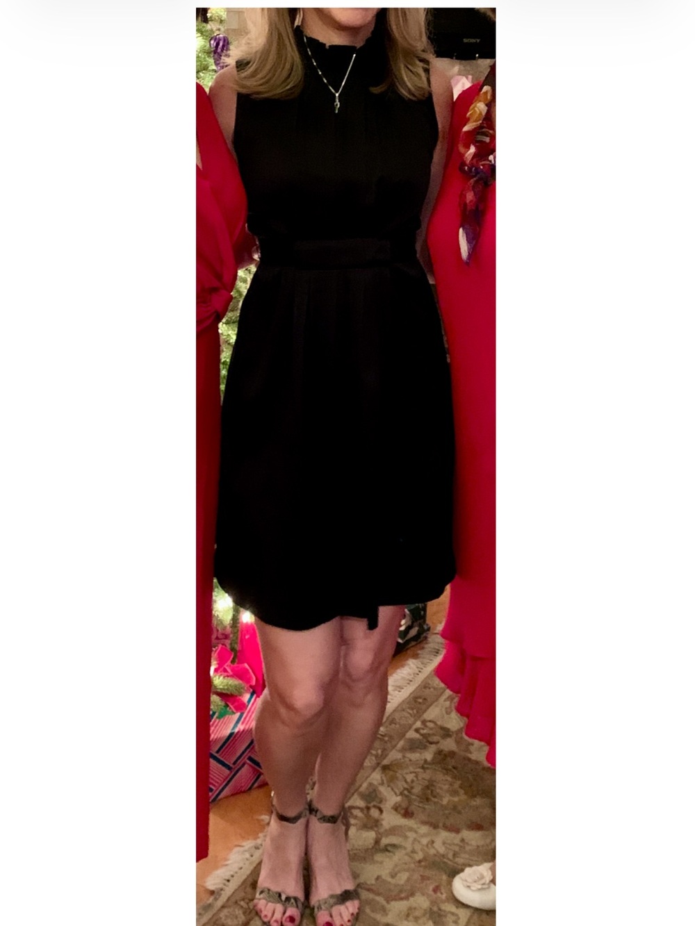 Simply Vera Vera Wang Black Sleeveless Pleated Dress